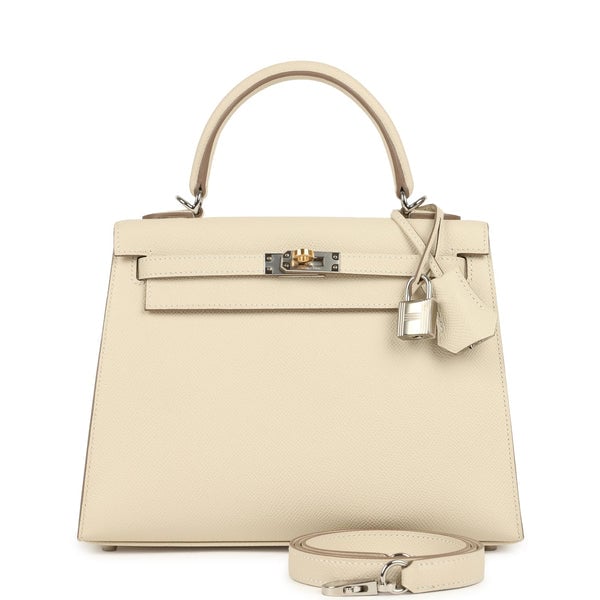Hermes Hermes Kelly Sellier 25 Craie Epsom Electrum Hardware