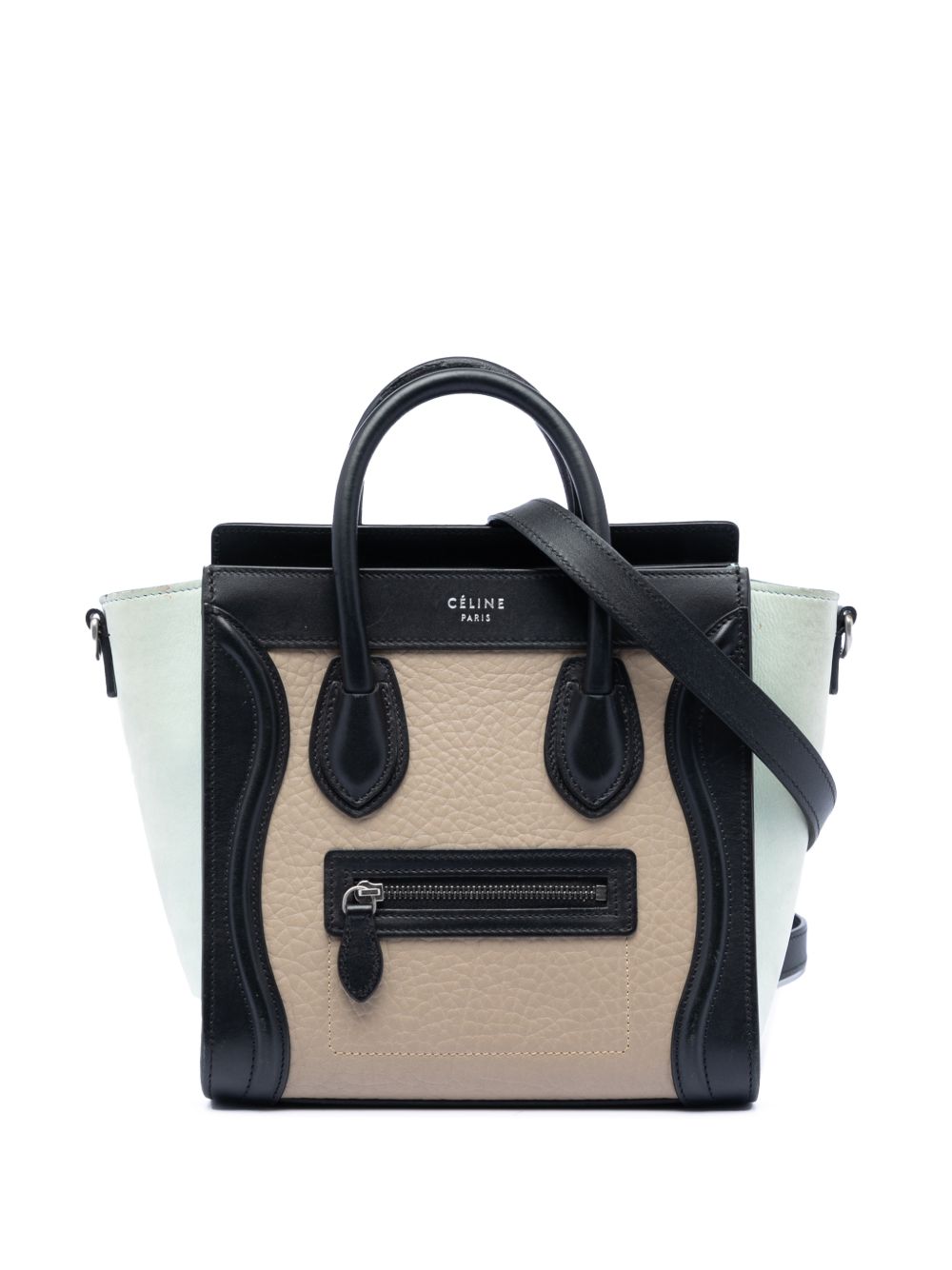 2017 Nano Tricolor Leather Luggage Tote satchel