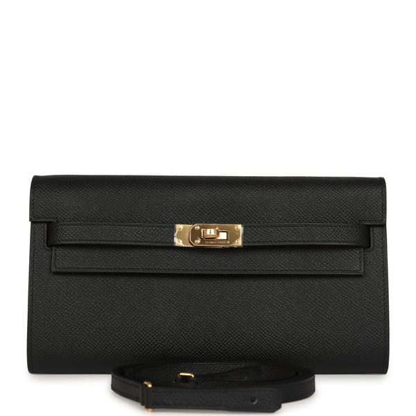 Hermes Kelly Wallet To Go Black Epsom Gold Hardware