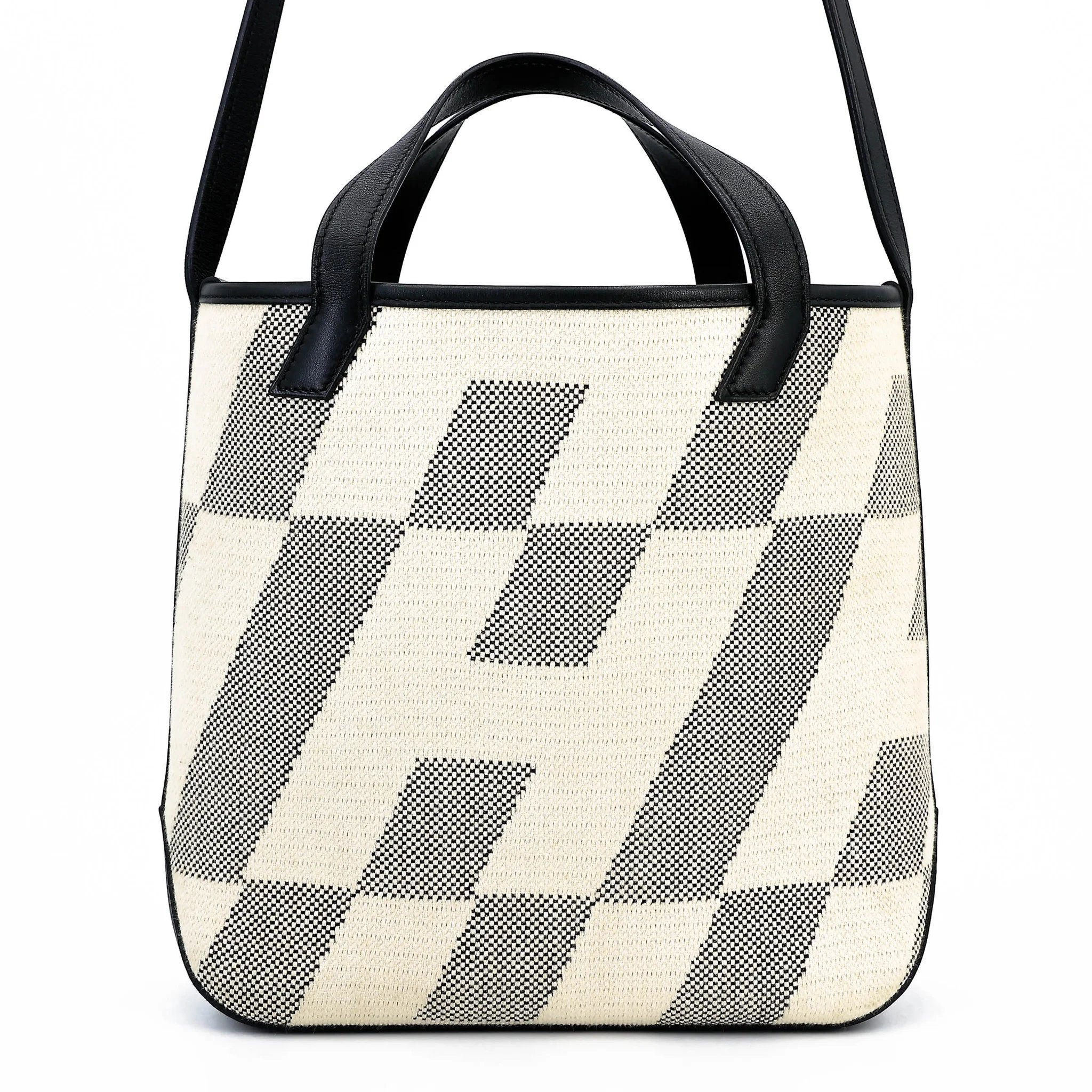 Excellent ( Rank SA ) HERMÈS Feudou Tote Bag Noir (89) Toile H canvas Palladium hardware Z (2021)