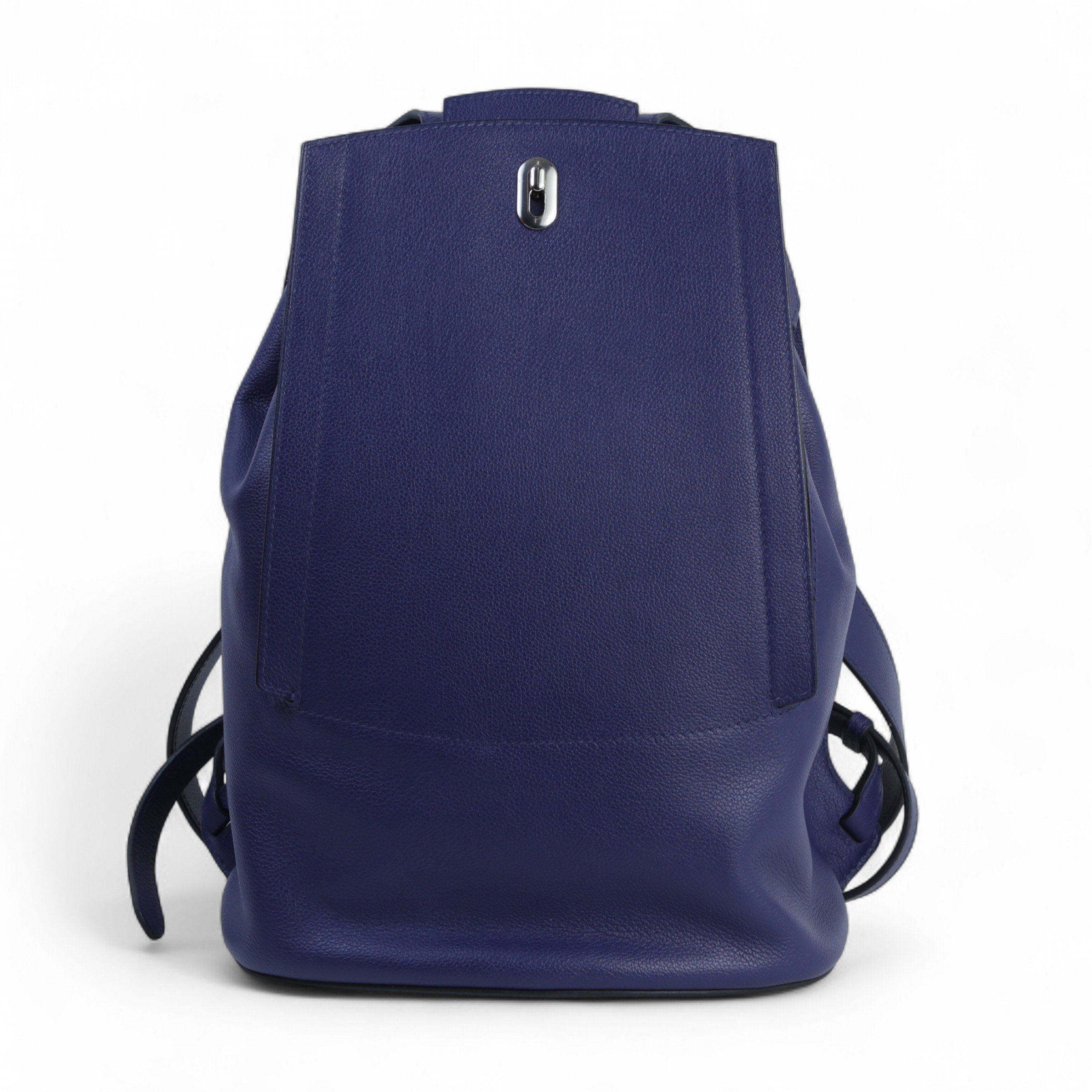 Very Good ( Rank A) HERMÈS Sac A Dos GR24 Bleu Encre (M3) Evergrain Palladium hardware D (2019)