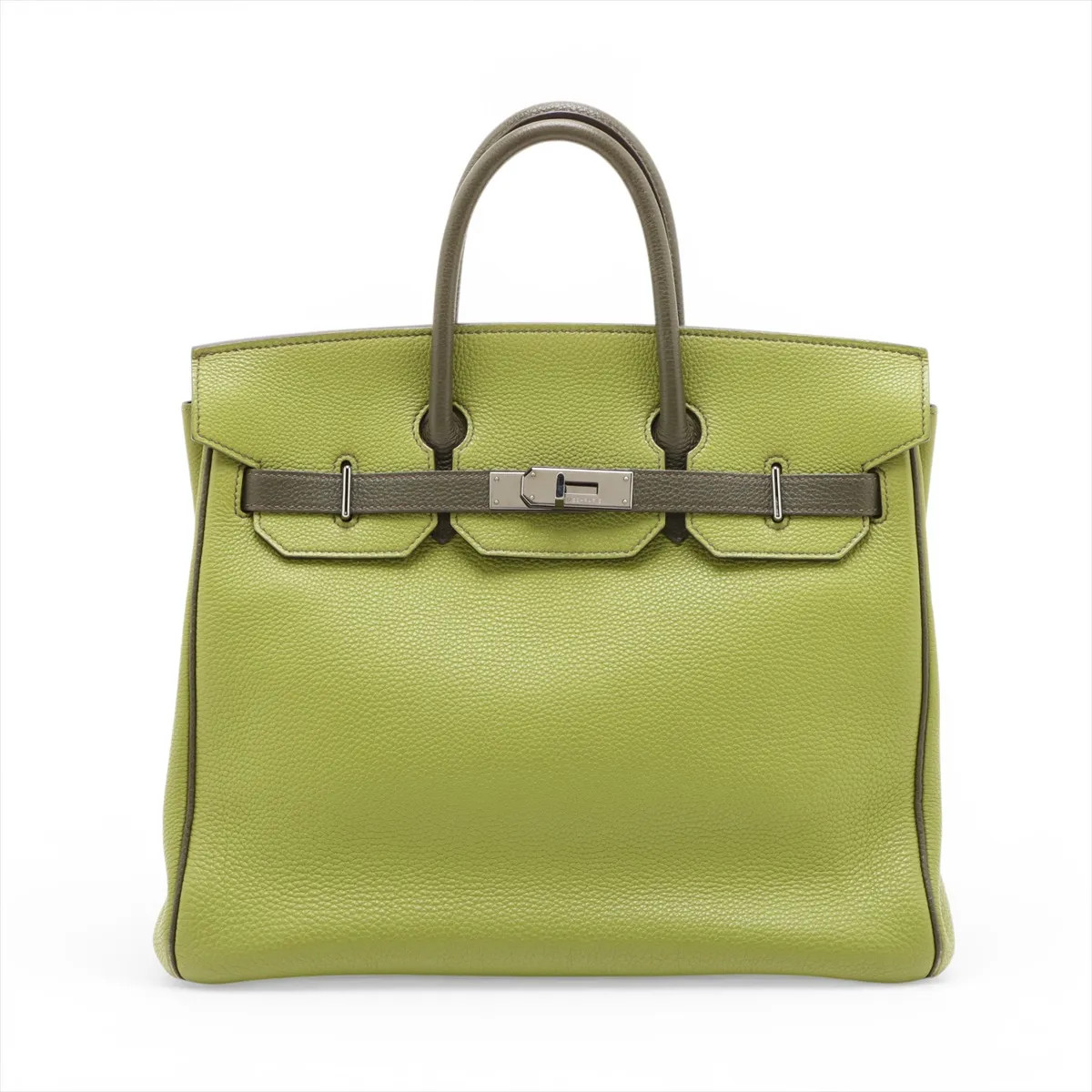 Hermès Haut A Courroies 32 Togo Anise green x canopy Silver Metal Fittings