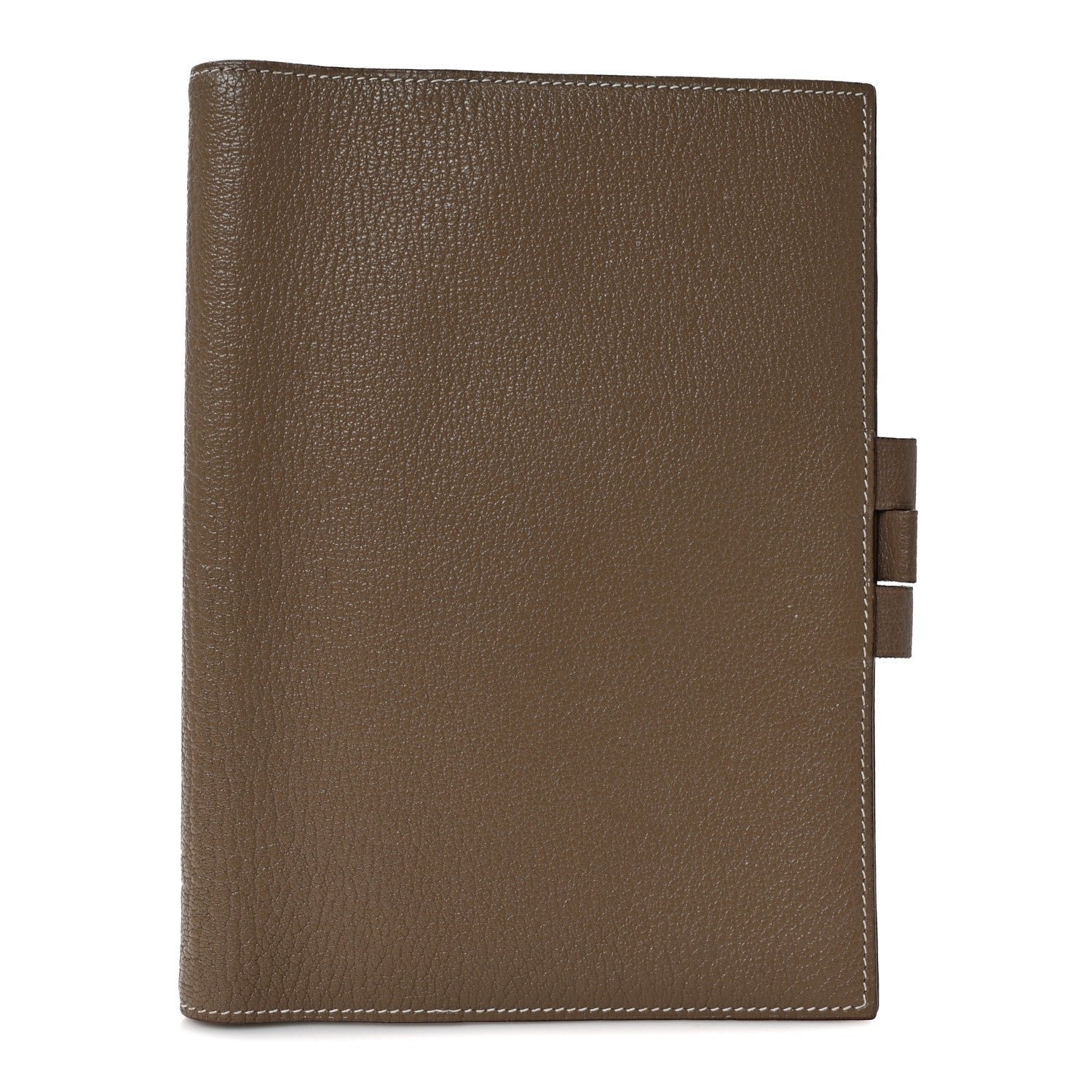 Hermes Chevre Mysore Globe Trotter Agenda Cover PM Etoupe