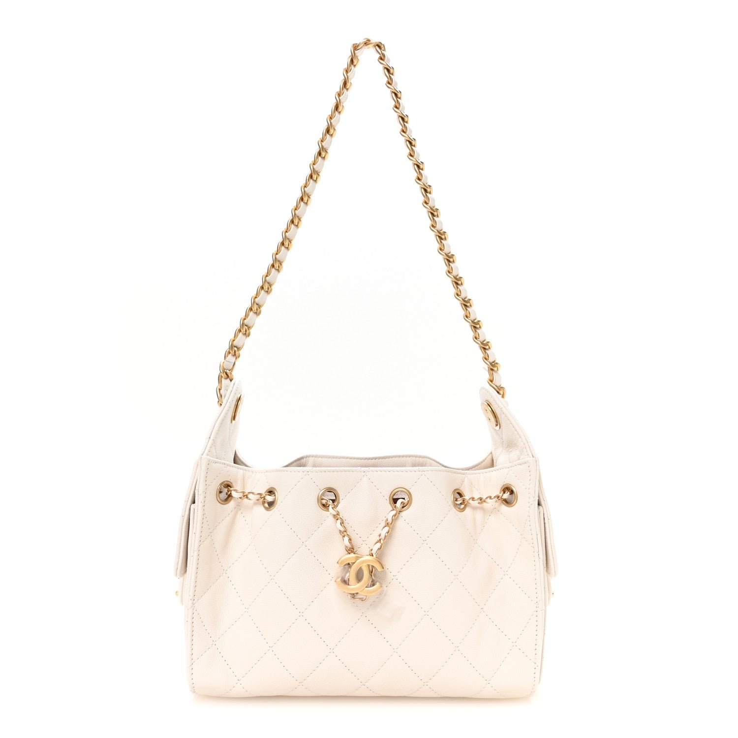 Chanel Caviar Quilted Mini Chanel 25 Handbag White