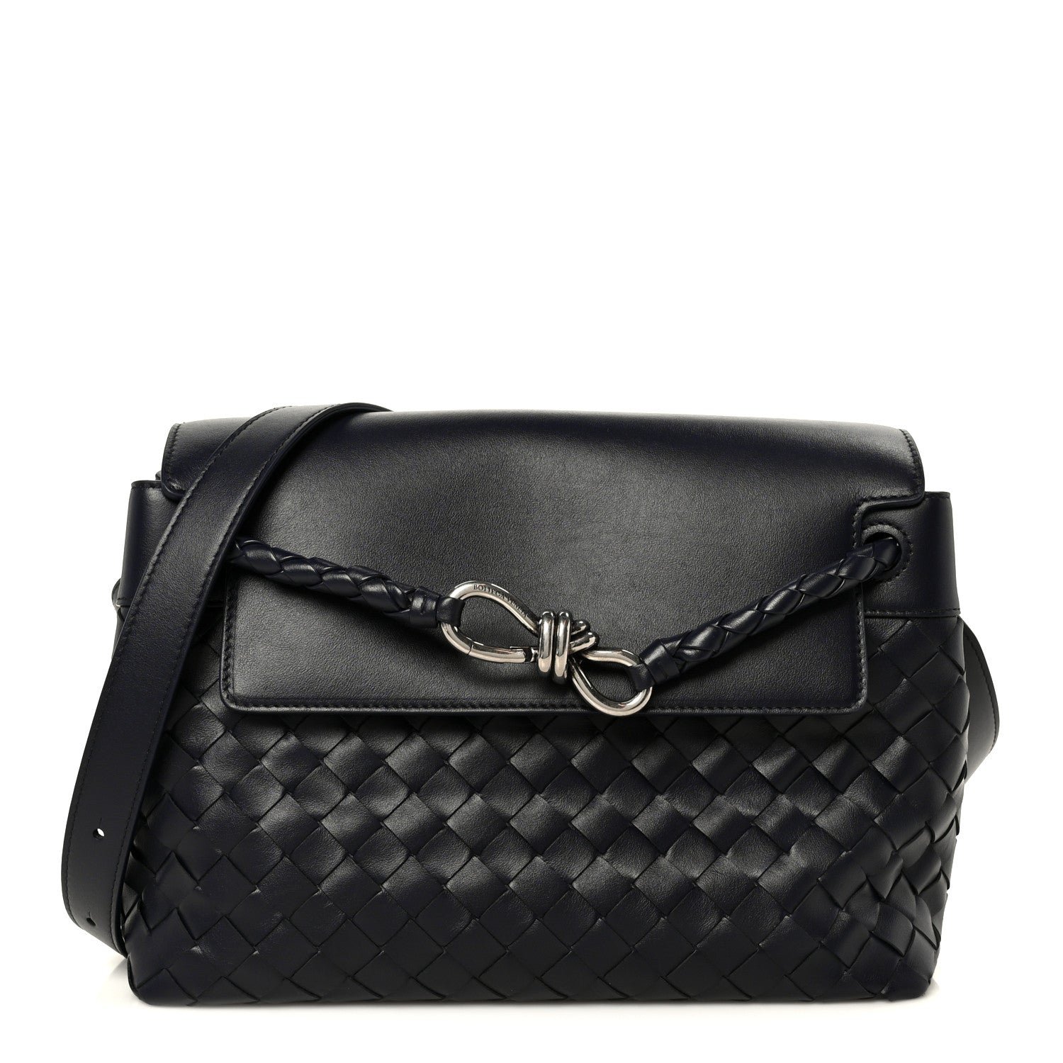 Bottega Veneta Bottega Veneta Calfskin Intrecciato Small Andiamo Messenger Bag Nocturnal