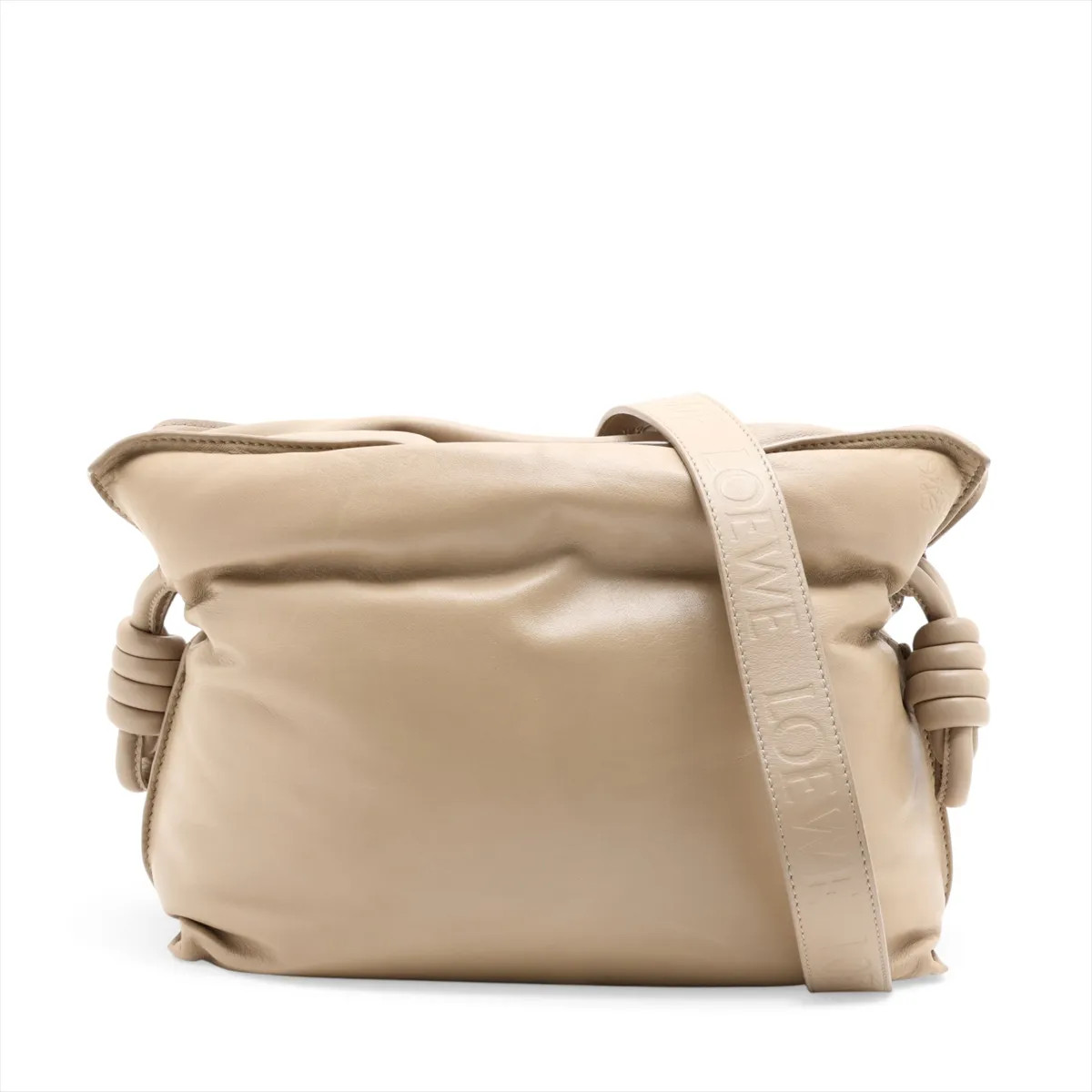Loewe Flamenco puffer Leather Shoulder bag Khaki