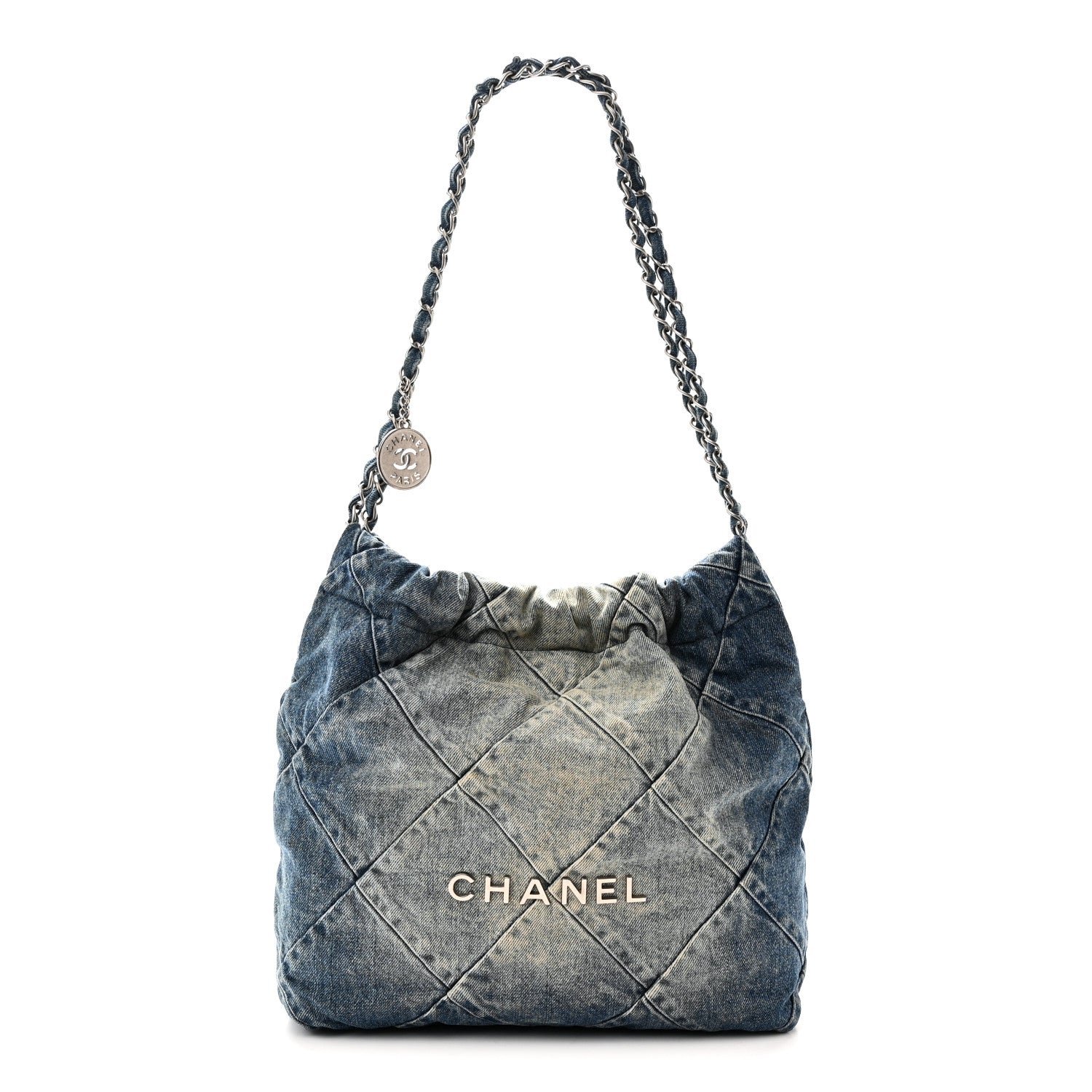 Chanel Denim Quilted Small Chanel 22 Blue
