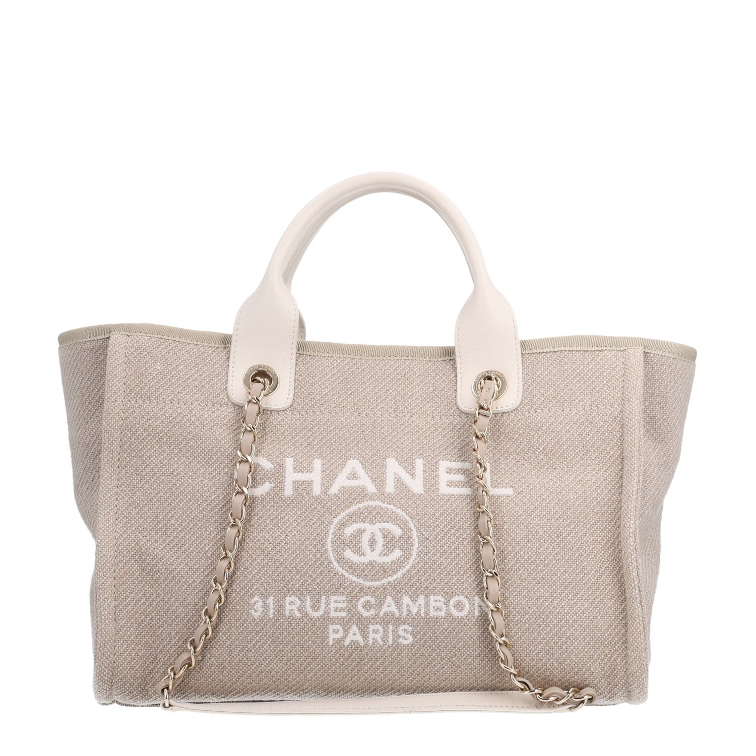 Chanel Mixed Fibers Calfskin Small Deauville Tote Grey