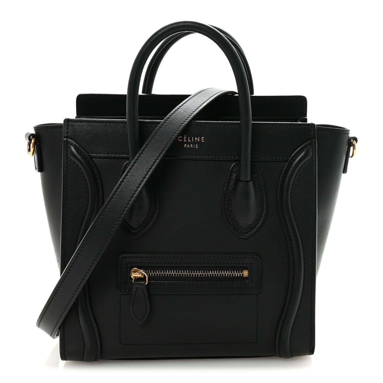 Celine Smooth Calfskin Nano Luggage Black