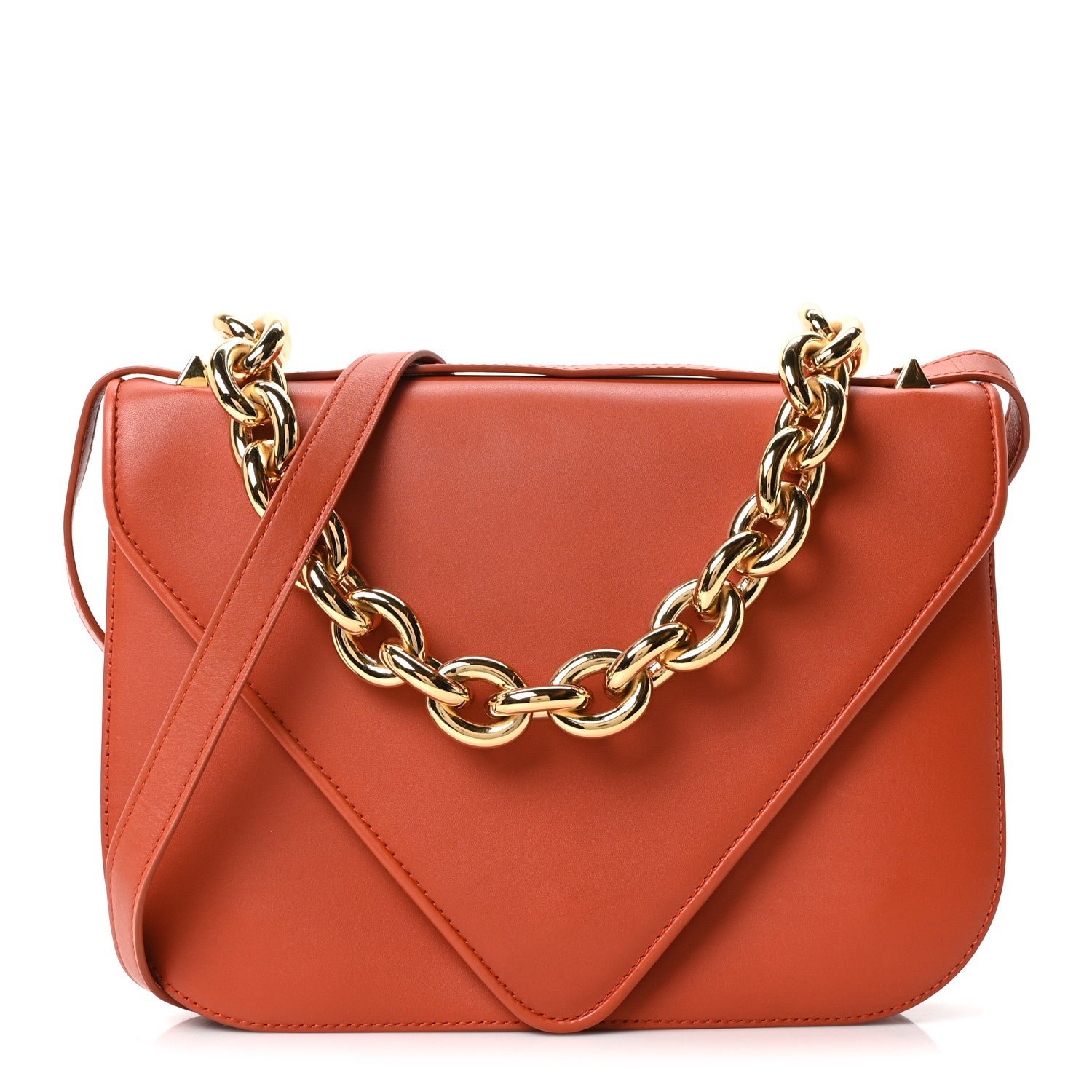 Bottega Veneta Calfskin Mount Envelope Bag Maple