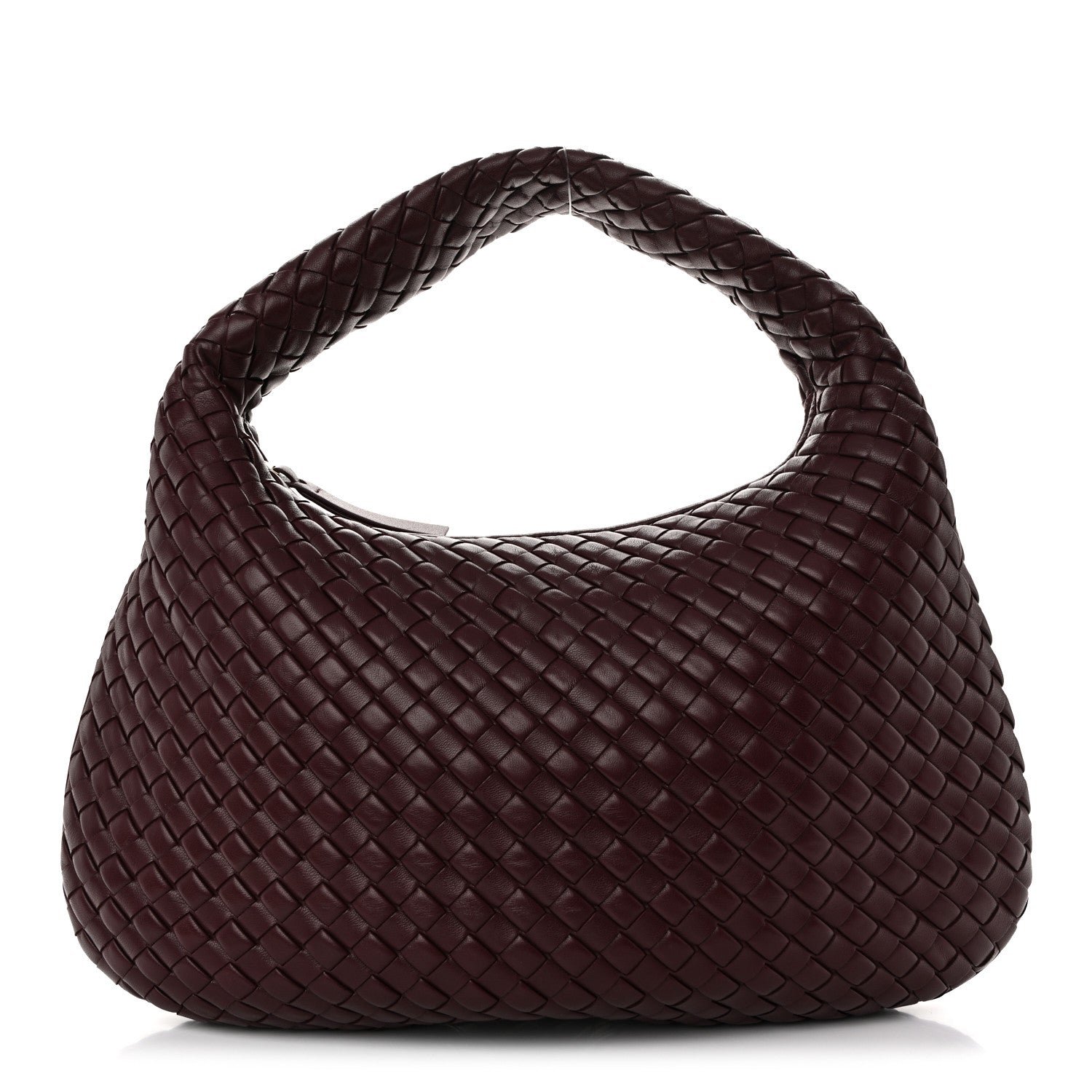 Bottega Veneta Lambskin Intrecciato Medium Padded Veneta Deep Mahogany