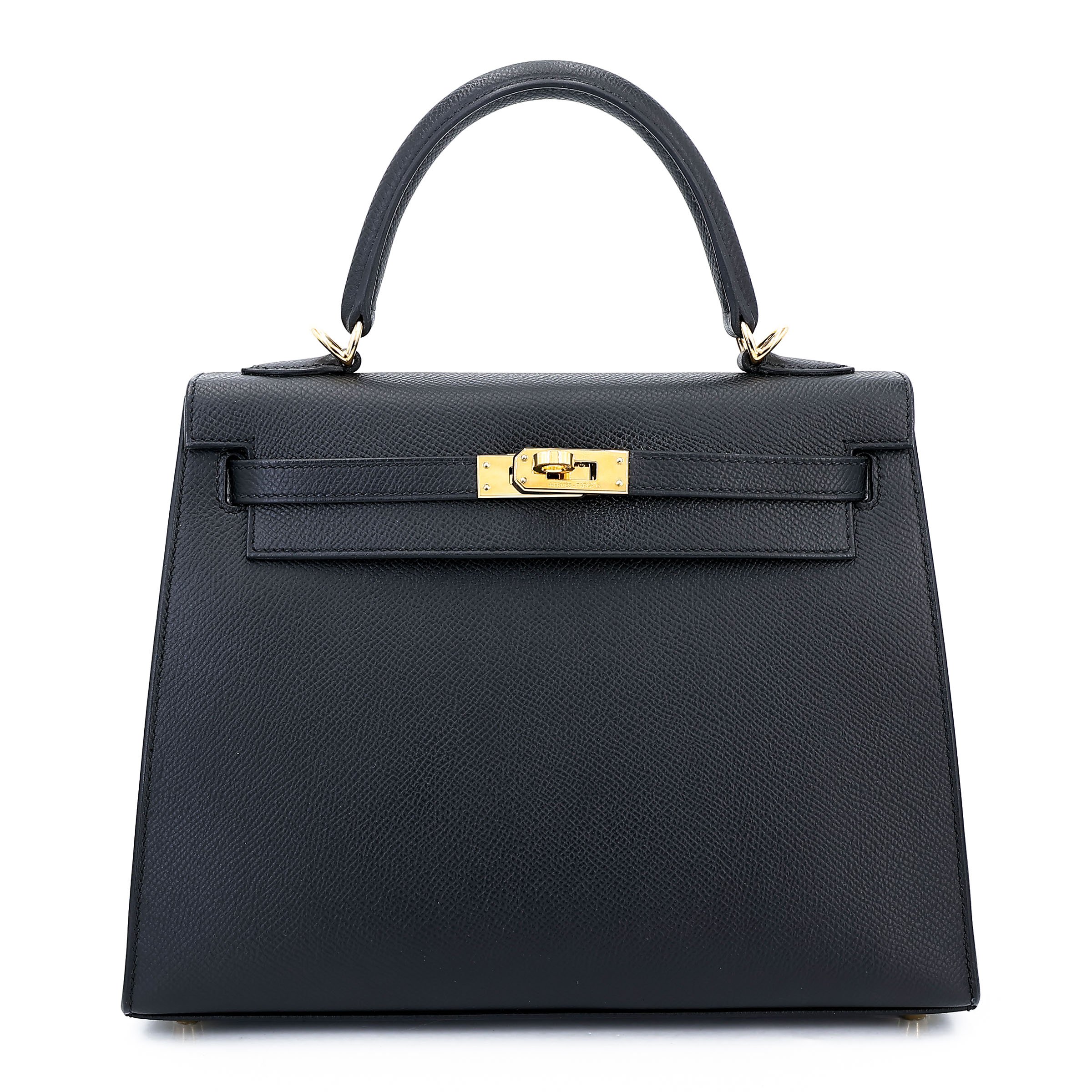 Hermes Very Good ( Rank A) HERMÈS Kelly 25 Sellier Noir (89) Epsom Gold hardware Z (2021)