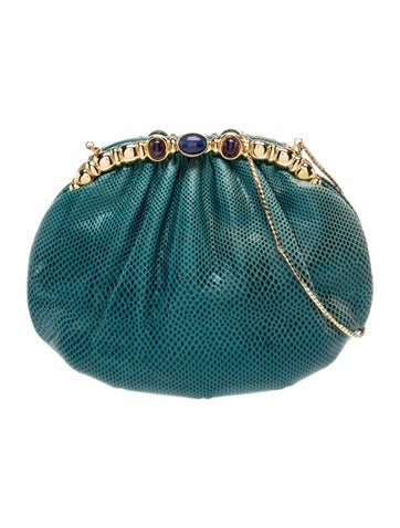 Judith Leiber Embossed Leather Clutch
