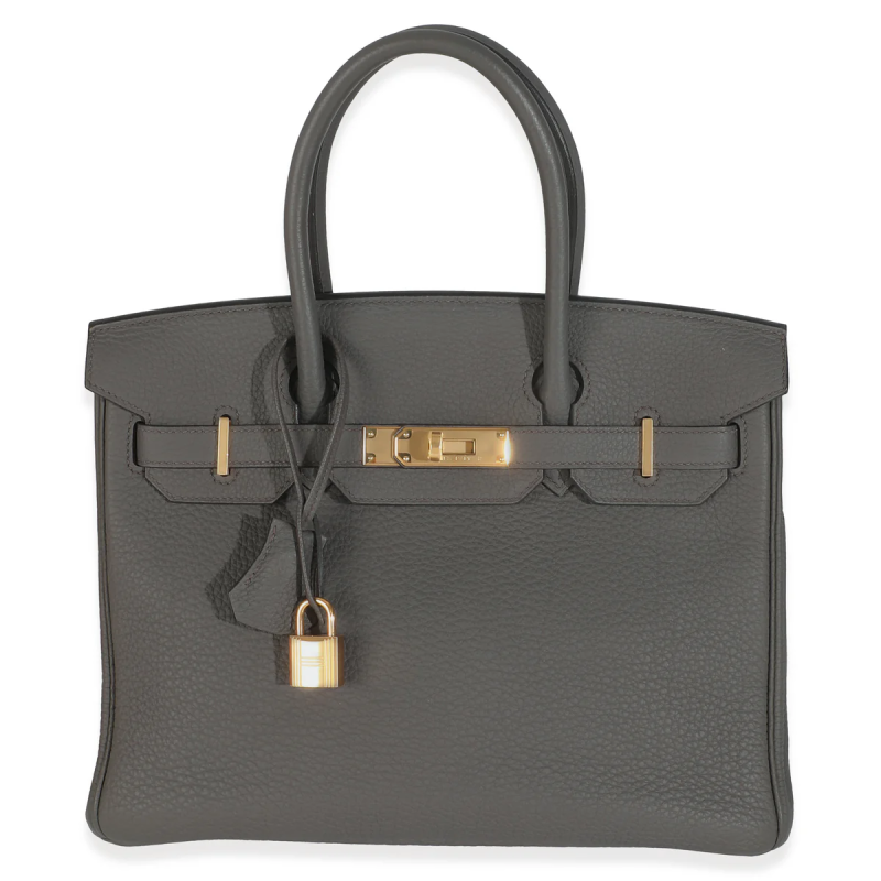 Hermes Gris Etain Togo Birkin 30 Gold Hardware, 2023