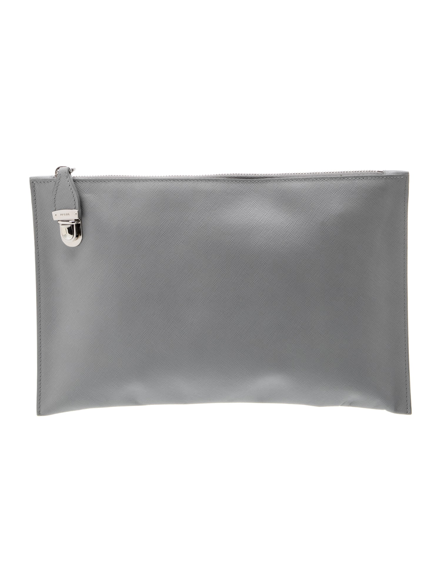 Saffiano Lux Leather Clutch