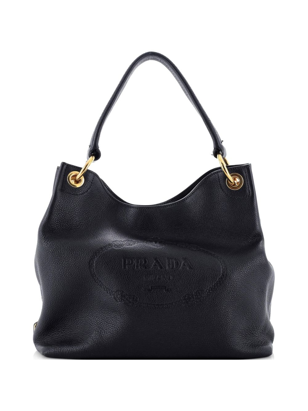Logo Embossed Vitello Daino Medium hobo bag