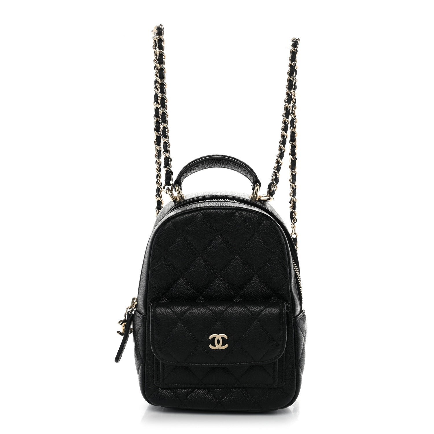 Caviar Quilted CC Mini Classic Backpack Black