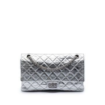 Calf Leather Quilted Metallic Aged Calfskin Reissue 2.55 Double Flap