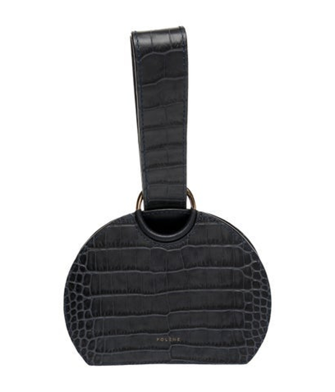 Polene Embossed Leather Top Handle Bag