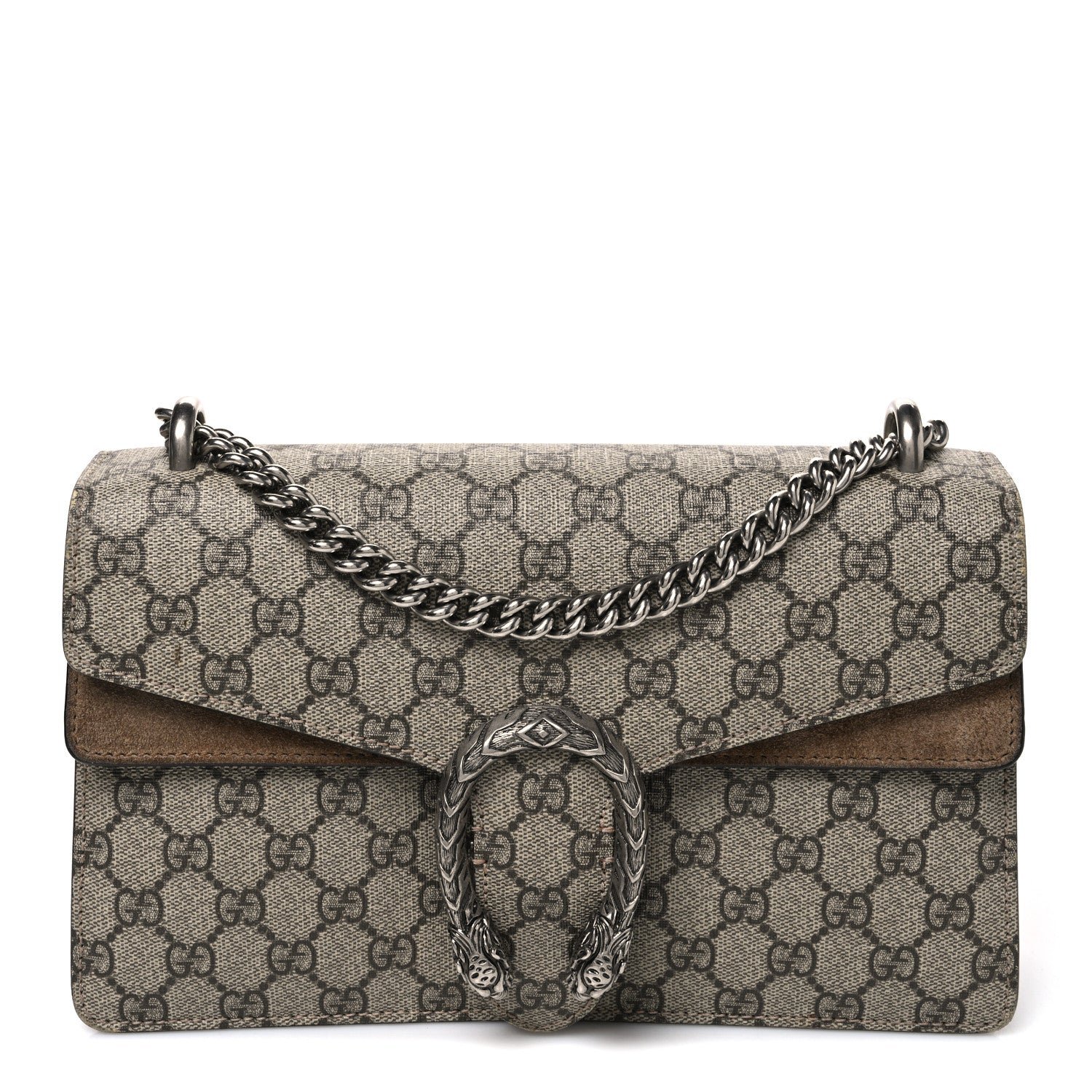 Gucci GG Supreme Monogram Small Dionysus Shoulder Bag Taupe