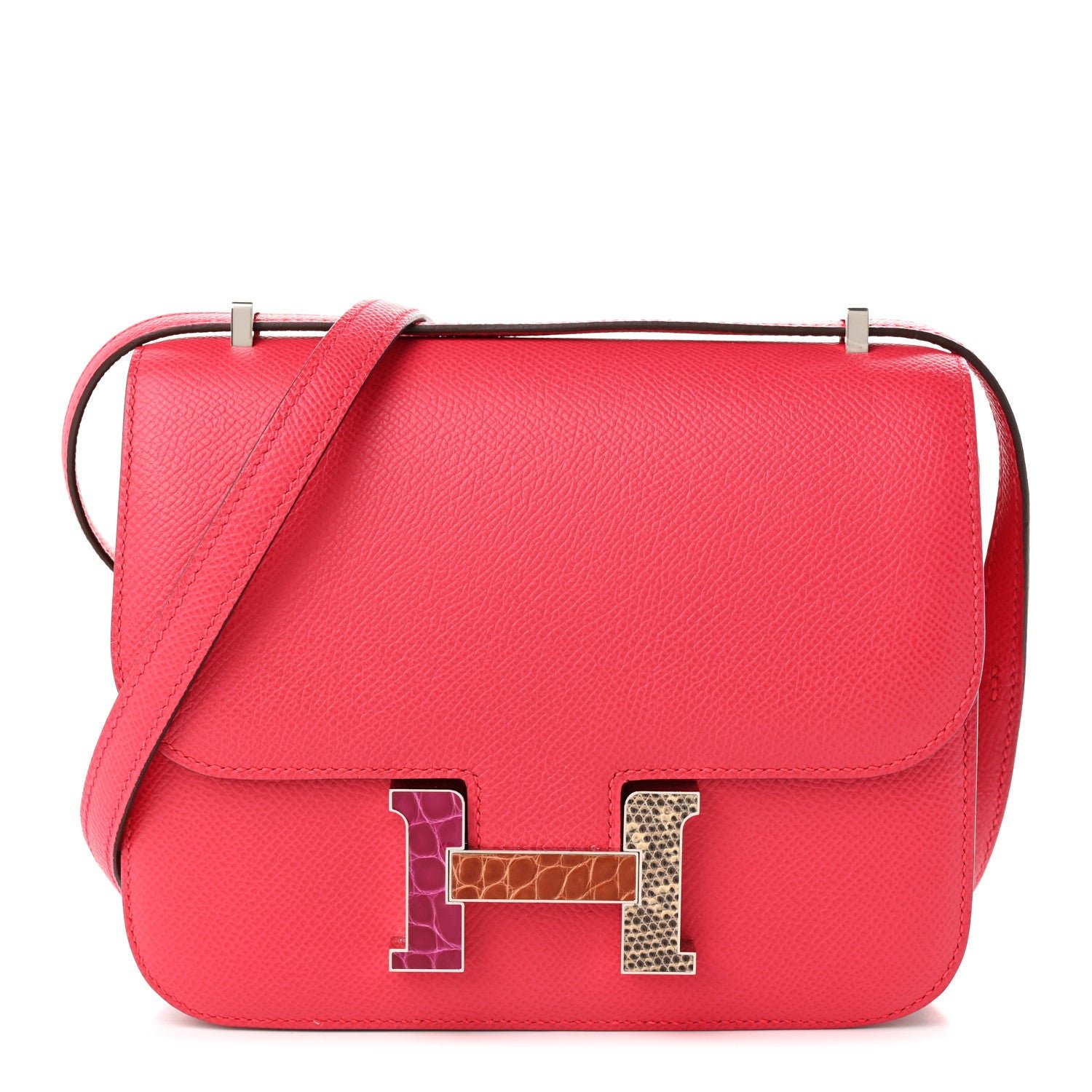Hermes Epsom Shiny Alligator Lizard Constance 18 Rose Extreme Rose Poupre Etru