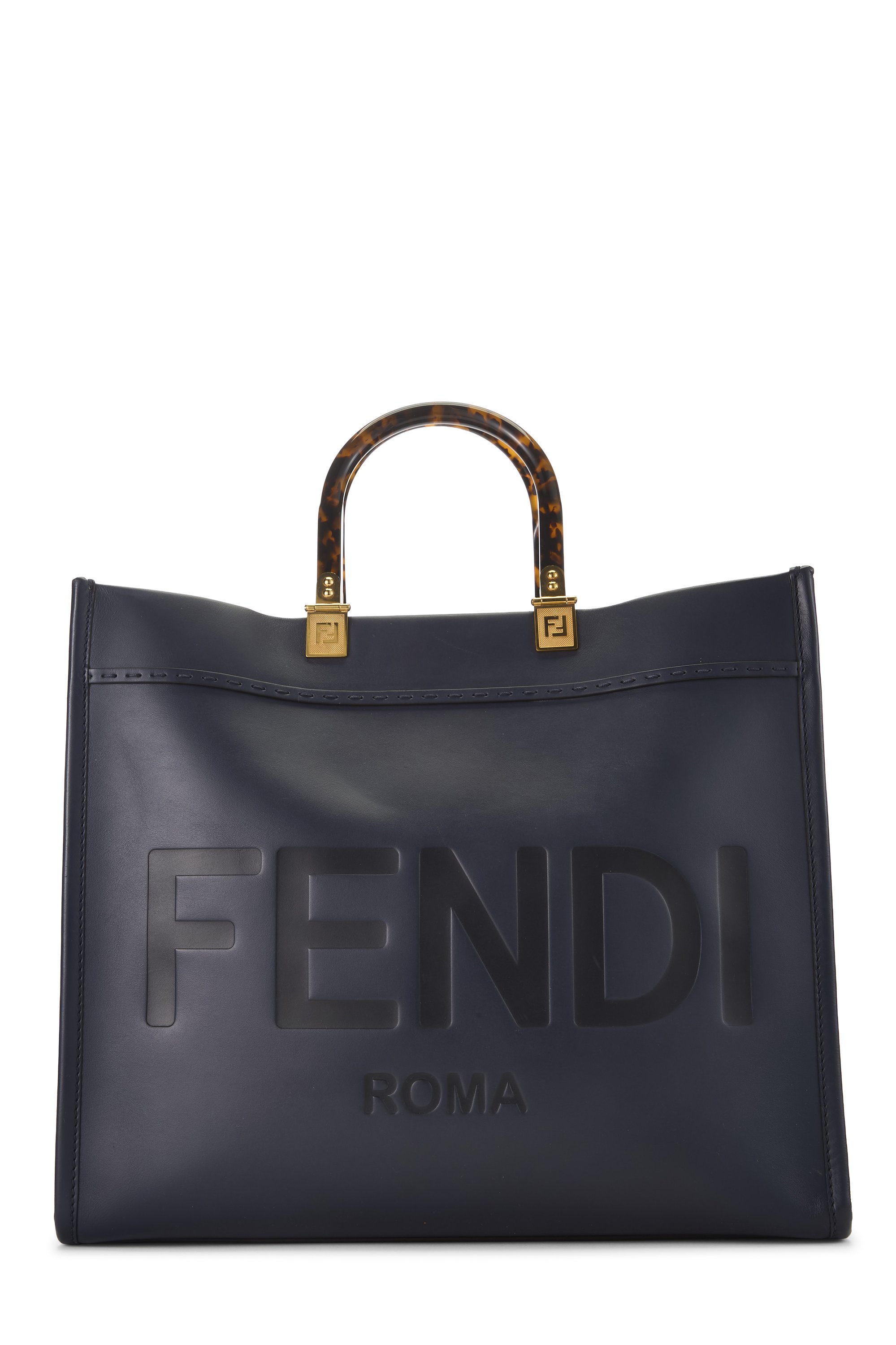 Navy Calfskin Sunshine Shopper Medium