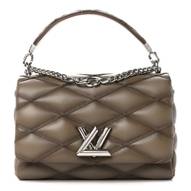 Louis Vuitton Lambskin Malletage Top Handle GO-14 MM Taupe