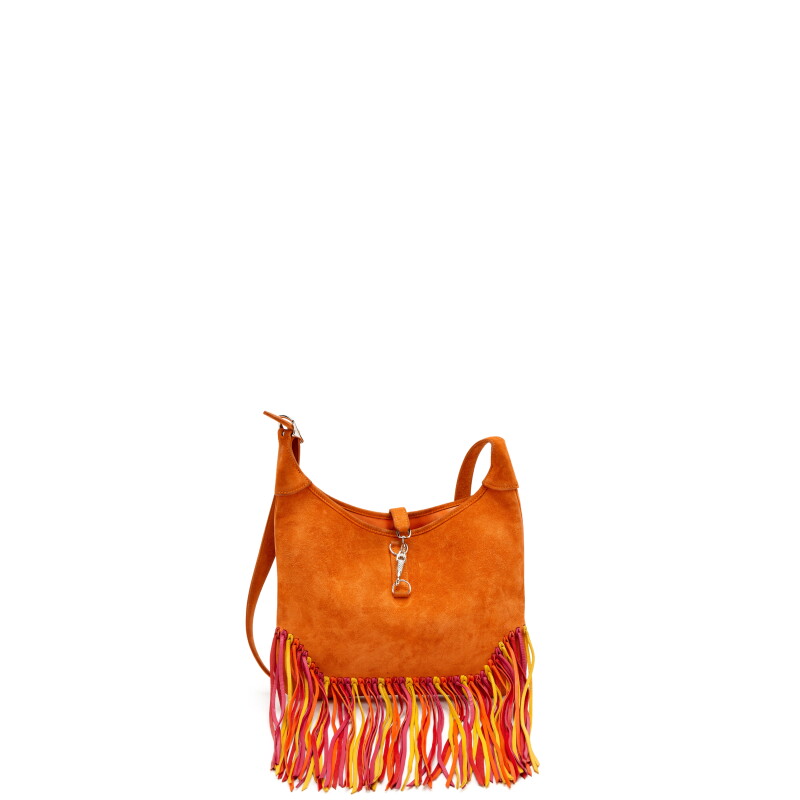 Orange Doblis Sac Trim Fringe Anate Hobo Palladium Hardware, 2006