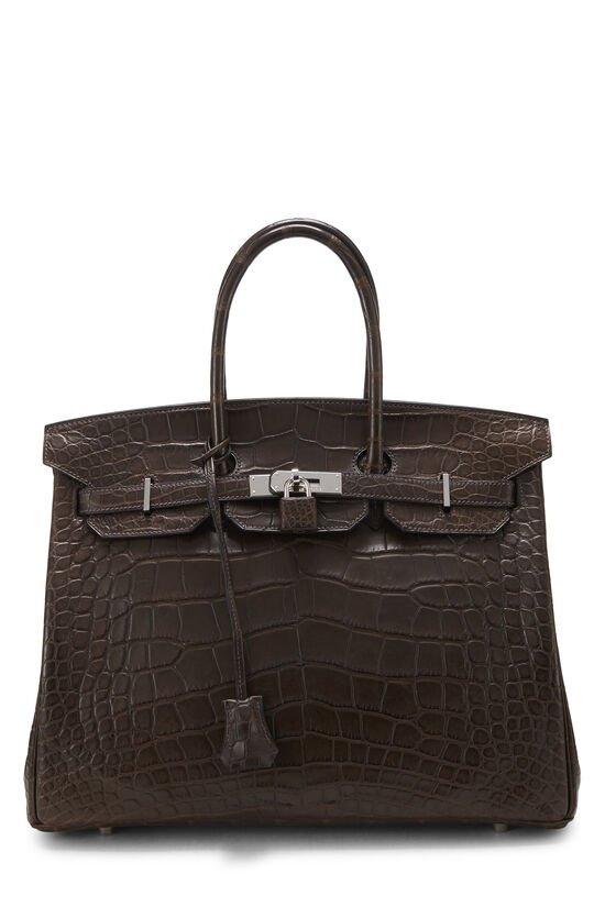 Hermes Ebene Matte Alligator Birkin 35