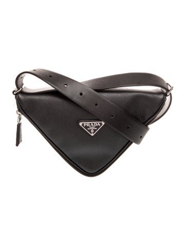 Saffiano Cuir Leather Saffiano Triangle Shoulder Bag