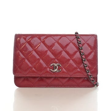 Patent Leather Wallet On Chain