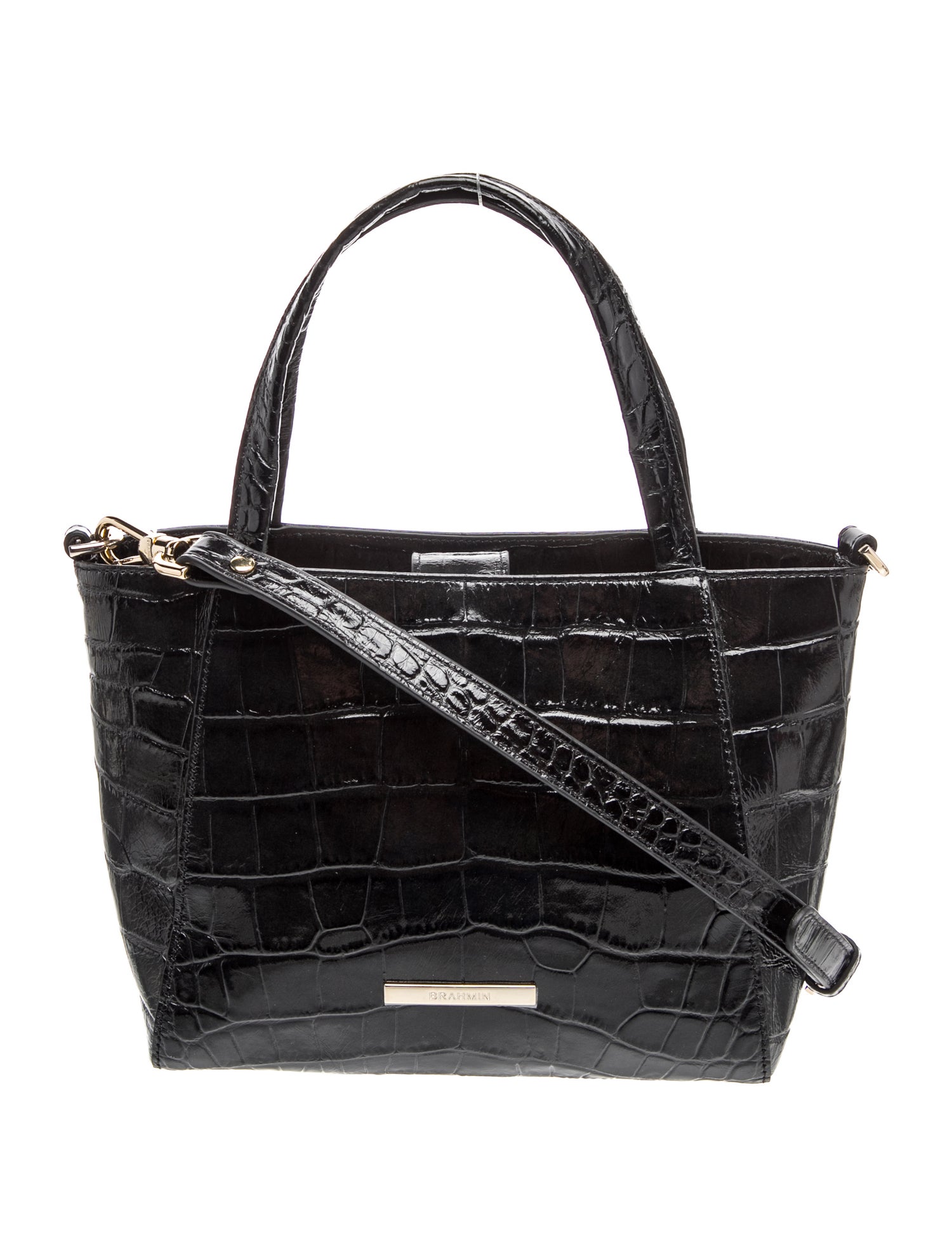 Brahmin Embossed Leather Top Handle Bag