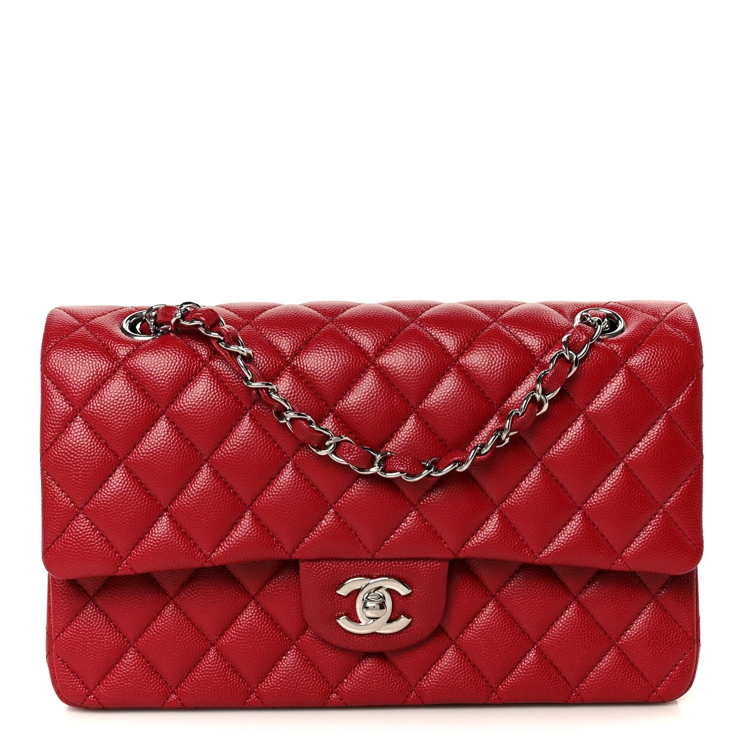 Chanel Caviar Quilted Medium Double Flap Red