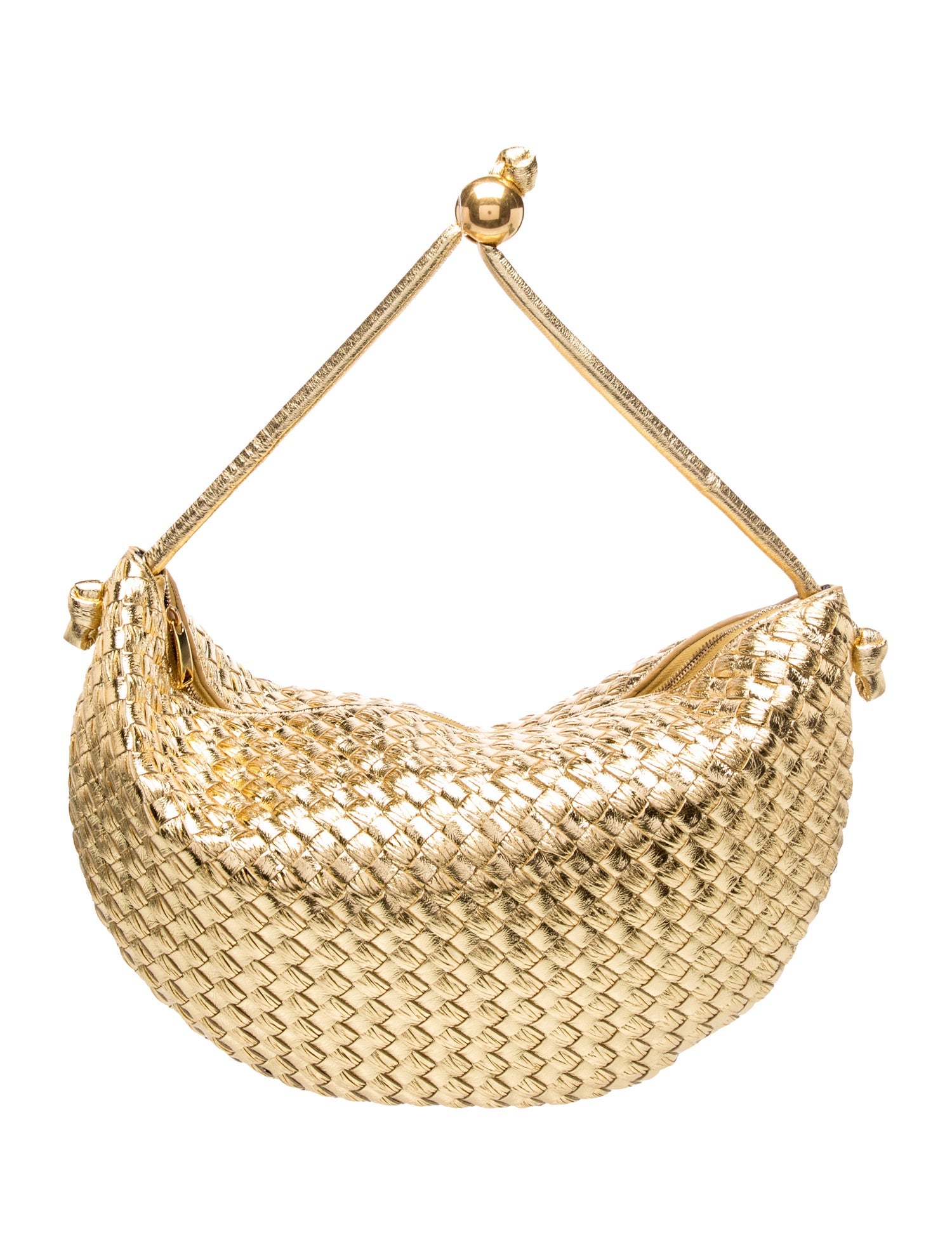 Bottega Veneta Leather Intrecciato Metallic Mini 2024