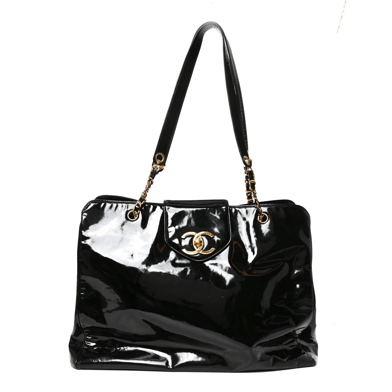 Chanel Patent Calfskin XL Weekender Bag Black