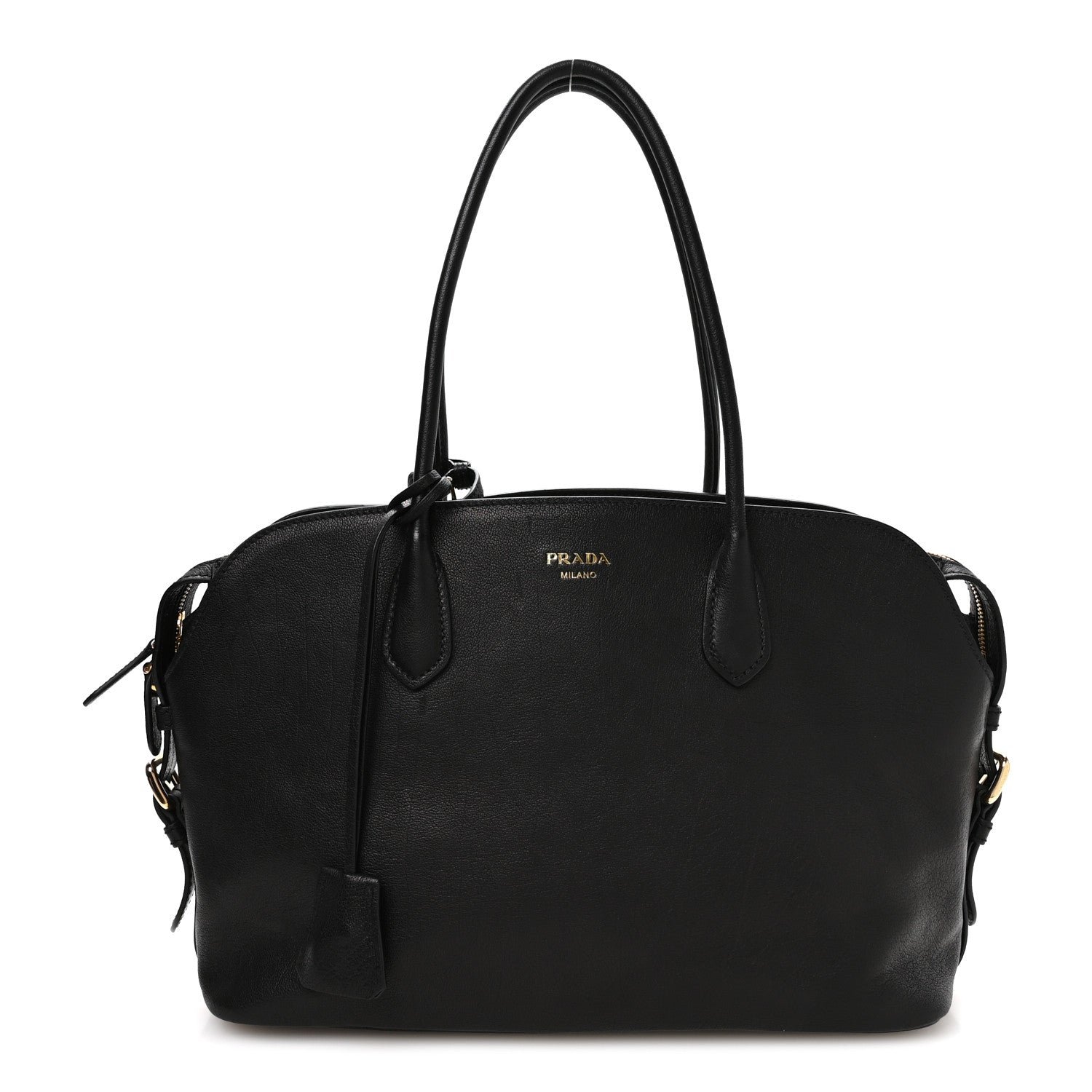 Prada Prada Buffalo Large Signet Tote Bag Black
