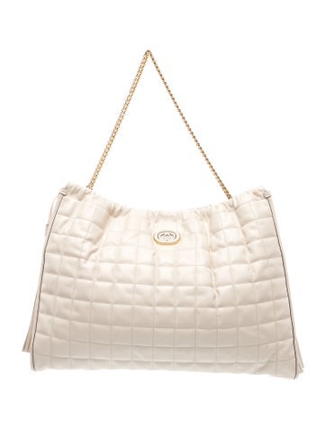 Interlocking G Calfskin Quilted Large Deco Tote Bag Large