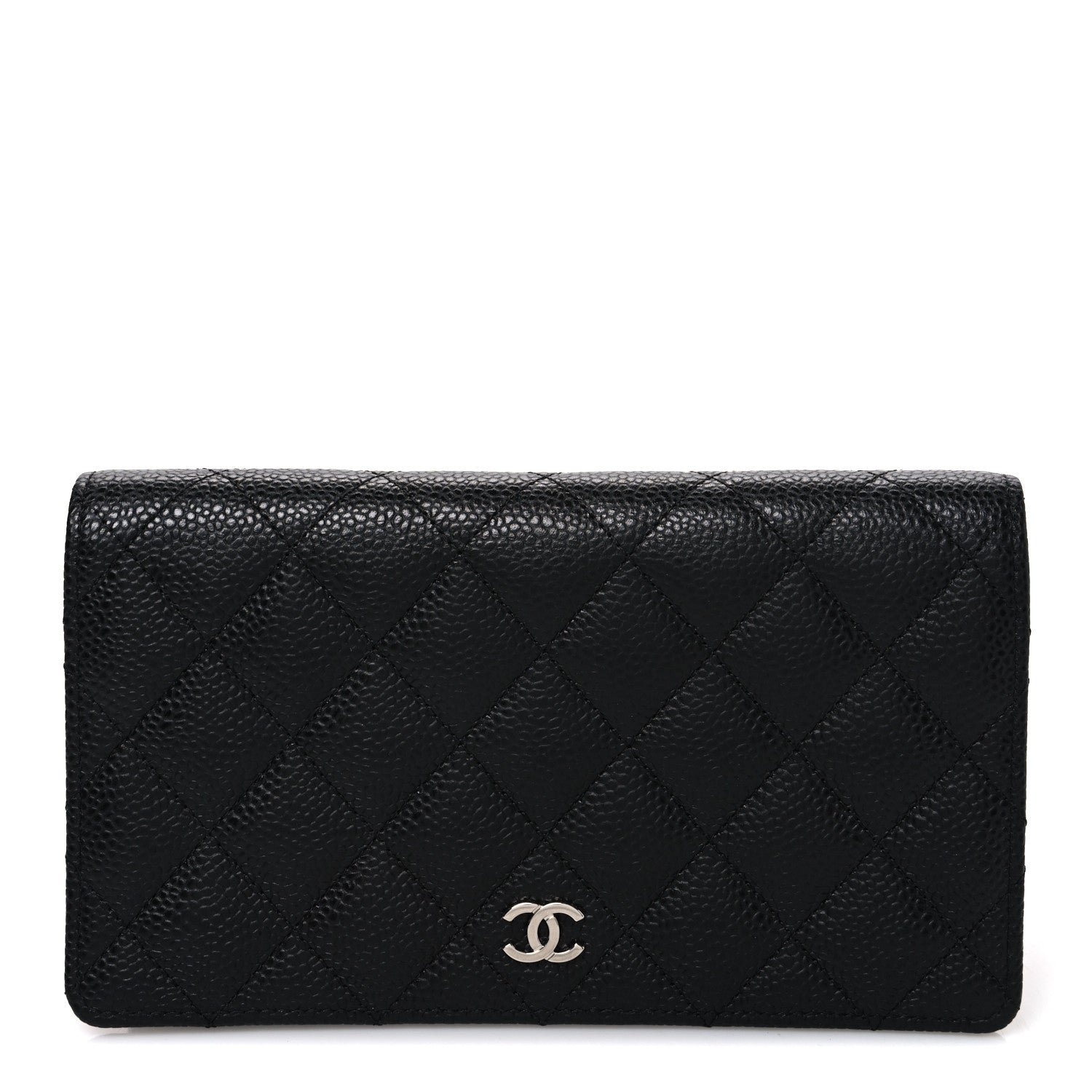 Chanel Caviar Quilted Yen Wallet Black