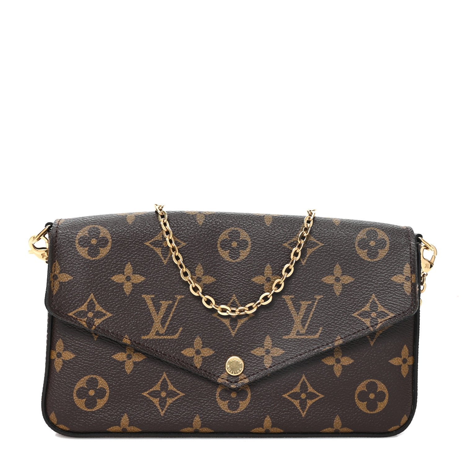 Louis Vuitton Monogram My LV World Tour Pochette Felicie Chain Wallet Black