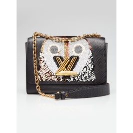 Louis Vuitton Louis Vuitton Black Epi Leather Sequin Owl MM Twist Bag