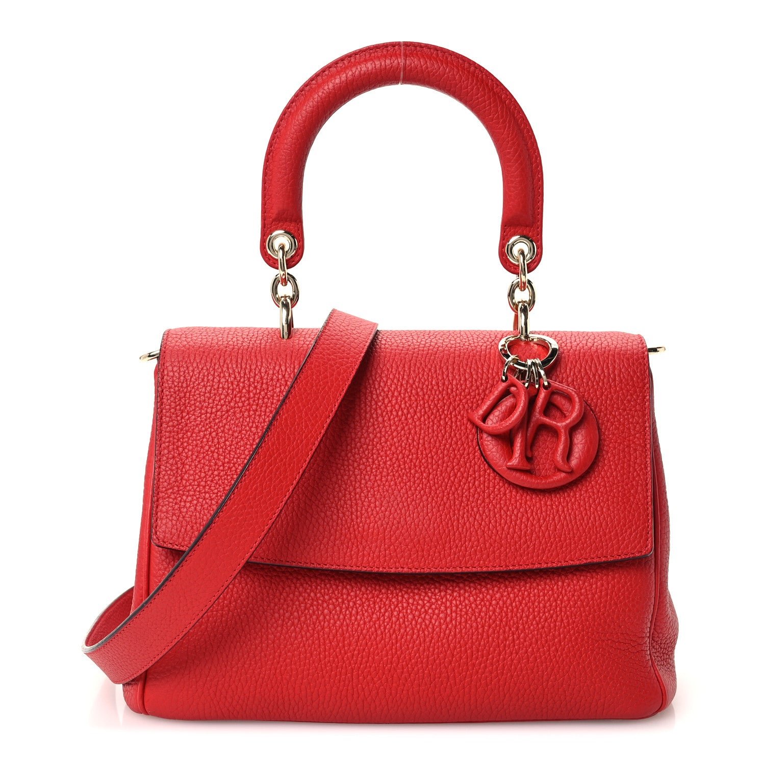 Christian Dior Bullcalf Medium Be Dior Flap Red Pink