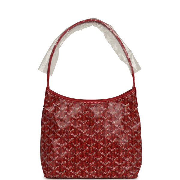 Goyard Goyard Goyardine Red Boheme Mini Hobo Bag Palladium Hardware