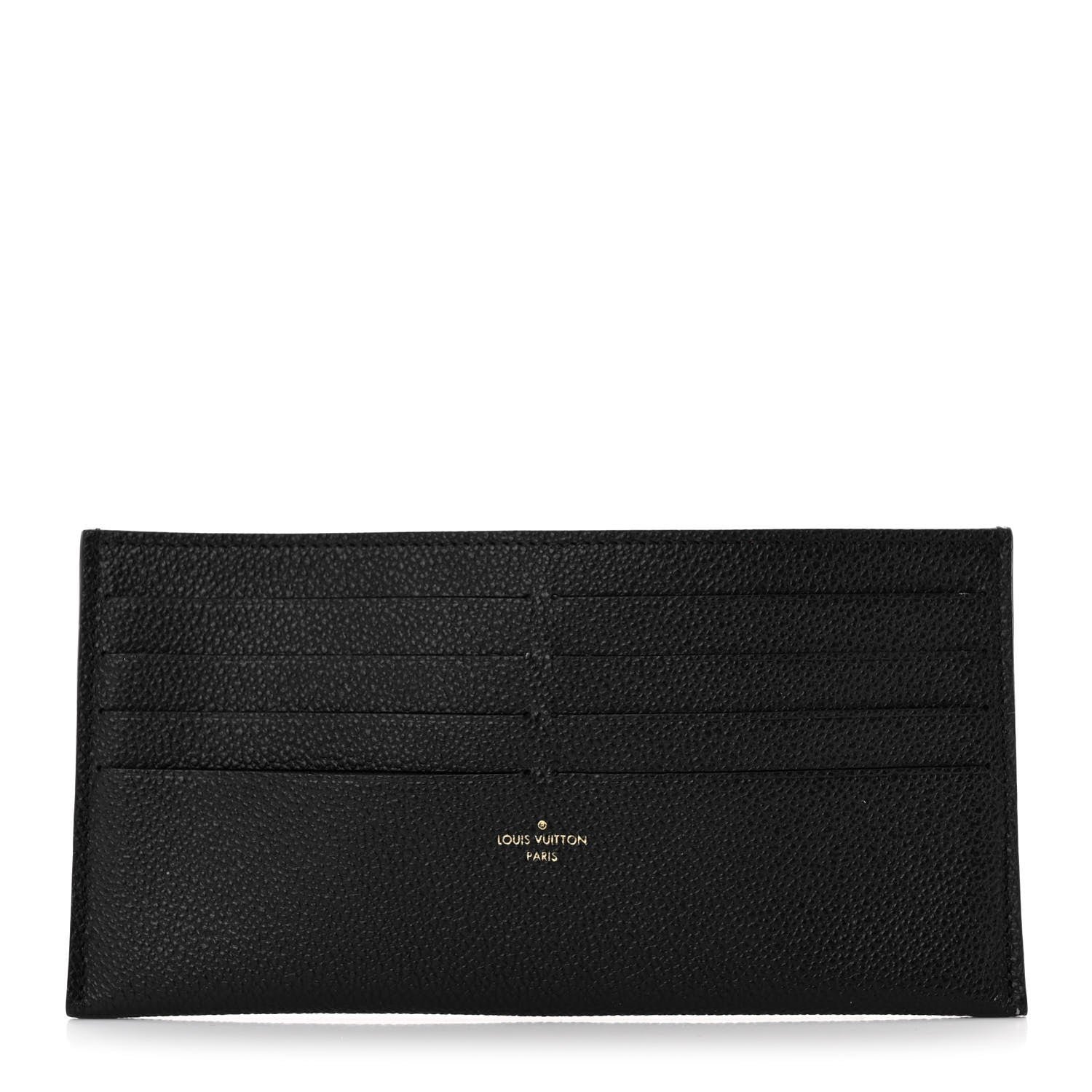 Louis Vuitton Calfskin Felicie Chain Wallet Card Holder Insert Black