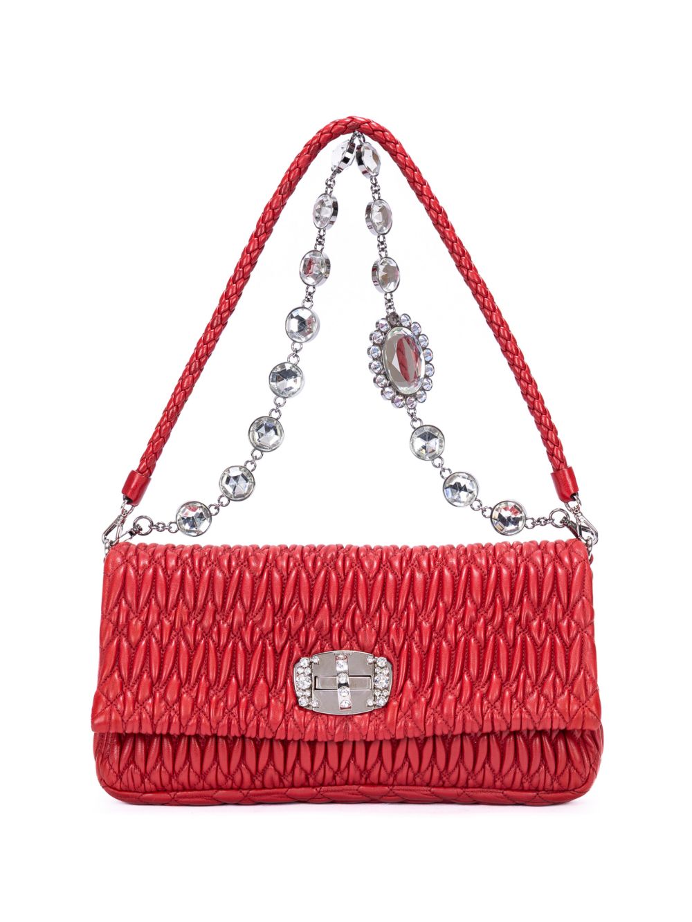 Miu Miu matelassé-effect leather shoulder bag