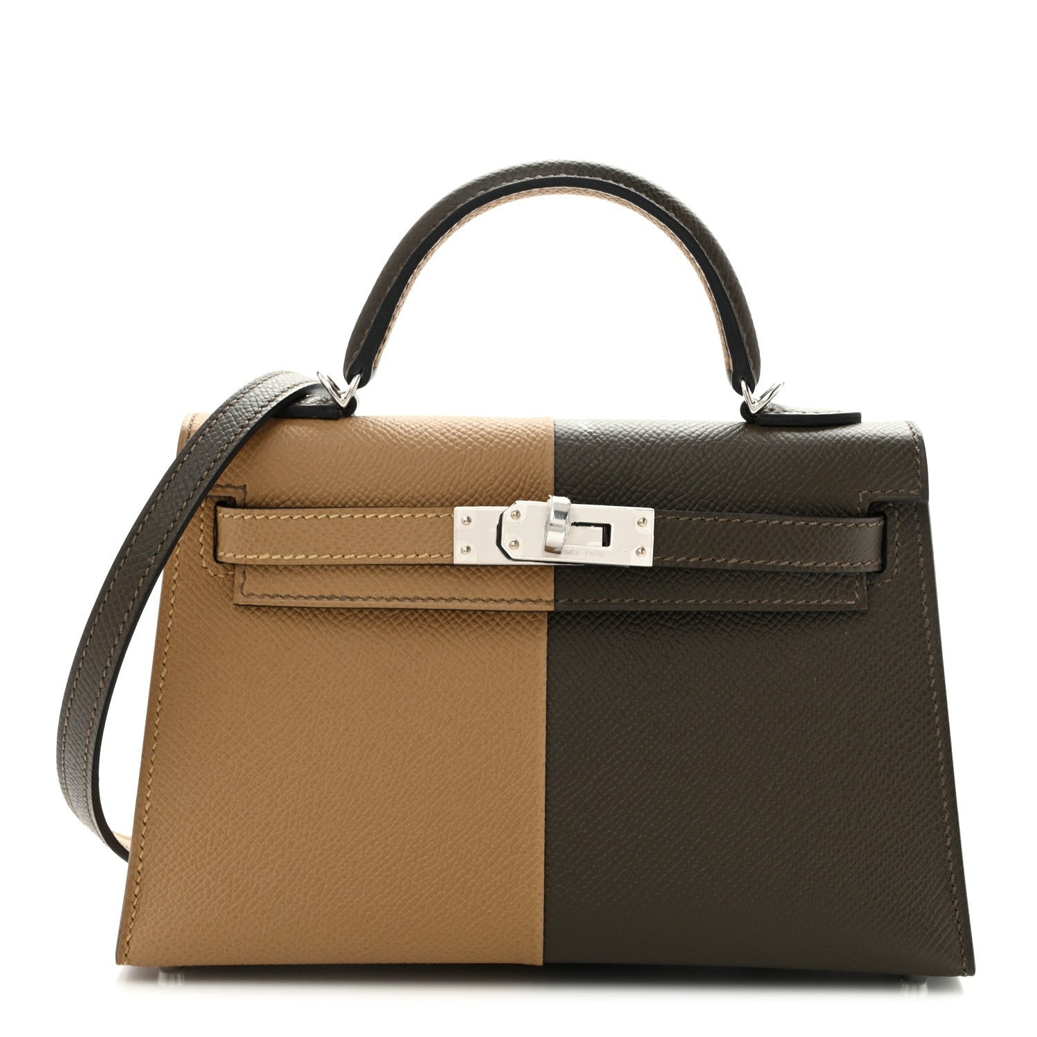 Hermes Hermes Epsom Casaque Mini Kelly Sellier 20 Vert Loden Dune Dark Bronze