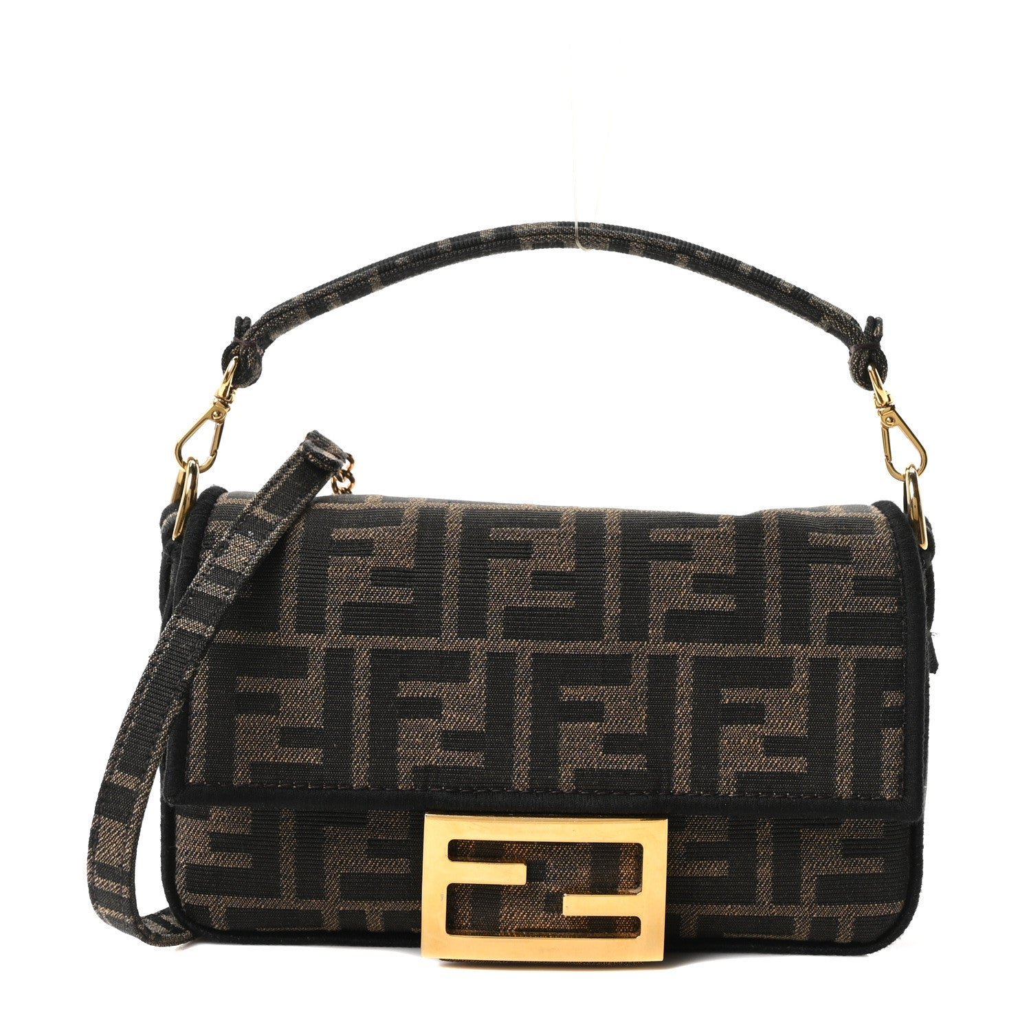 Fabric Jacquard FF 1974 Mini Baguette Tobacco Moro Black