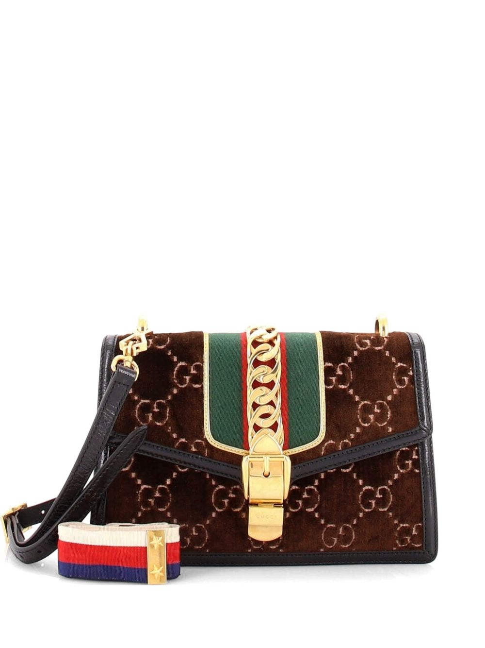 Sylvie Shoulder Bag GG Velvet Small crossbody bag
