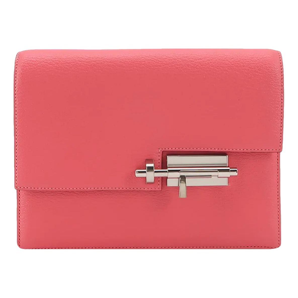 Hermes Verrou Handbag Pink Chèvre Mysore Leather