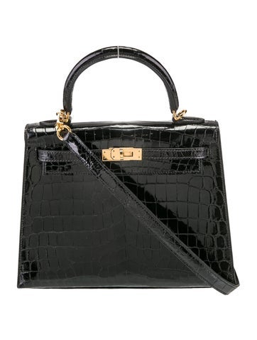 Hermes Shiny Niloticus Crocodile Kelly II Sellier 25