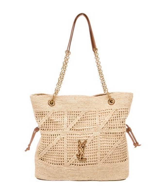 Saint Laurent Laurent Raffia Jamie Shopping Tote 2025